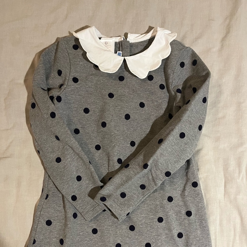 Gray and black polka dot Jacadi dress